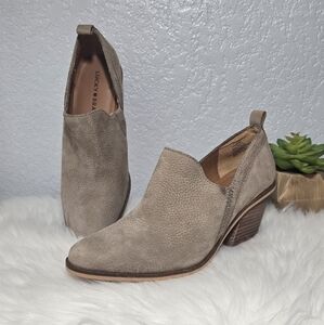 Lucky Brand Vennia Taupe leather booties, Size 8
